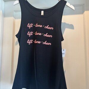 NWT Pure Barre Lift Tone Cheer Tank, Black, Holiday